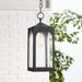 Possini Euro Design Modern Outdoor Hanging Light Fixture Matte Black Steel 19 Clear Seedy Glass Panels for Exterior House Porch