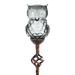 Exhart Grey Honeycomb Glass Owl Solar Powered Garden Stake 32 inch (Decor for Home Patio Outdoor Garden Yard or Lawn) Metal