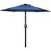 7.5 Ft Patio Umbrella with Push Button Tilt Crank and 6 Sturdy Ribs Outdoor Sunshade Canopy for Garden Deck Backyard Poolside Blue Ã— 7.5 Ft