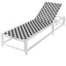 Costway Patio Adjustable Chaise Lounge Chair Outdoor Wheeled Recliner Sturdy Metal Black and White Grid