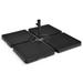 Costway Patio 4pcs 13L Cantilever Offset Umbrella Base Heavy Duty Outdoor Square Black