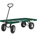 Millside Metal Deck Garden Wagon with Flat Free Tires Green