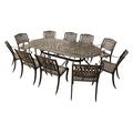 Oakland Living Rose Ornate Mesh Lattice Aluminum 11 Piece Patio Dining Set