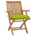 vidaXL Folding Patio Chairs with Cushions 4 pcs Solid Teak Wood