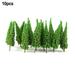 10pcs Pine Trees Model Trees 65mm 3 Different Greens - Suitable for N / OO Gauge