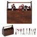 Miniature Wooden Doll House Toolbox with Metal Tools Set Doll House Toolbox with Tools Fit for 1:12 Dollhouse or Doll with 8 PCS Miniature Tools Set