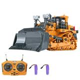 Carevas RC Bulldozer 124 2.4GHz 9CH RC Construction Truck Engineering Vehicles for with Music 2 Battery