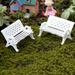 Mini Park Seat Bench Garden Ornament: 2Pcs Miniature Craft Fairy Dollhouse Decor