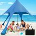 Topbuy 20 x 20 FT Beach Tent Beach Canopy w/ UPF50+ Sun Protection Carrying Bag & Sand Shovel Aluminum Pole & 6 Ground Stakes Blue