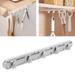 Deyuer Wall Hook Expandable Design Easy Access No Drilling Adjustable Pot Racks Pan Utility Organizer Sliding Pantry Organization Hook for Kitchen White