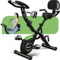 JELENS Folding Exercise Bike 4 in 1 Stationary Bike 16-Level Magnetic Resistance Cycling Bicycle Upright Indoor Cycling Bike for Home Workout 330LB Capacity