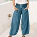 Lilgiuy Women s Casual Loose Baggy Pockets Pants Fashion Playsuit Trousers Overalls Cotton And Linen Pants for Girls Bootcut Leg Slacks for Office