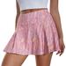 knqrhpse Skirts for Women Mini Skirt Dresses Women s Print Tennis Skirt Sport Golf Shorts Skirt High Waist Pleated Mini Running Skirt Pink Dress Womens Dresses Pink S