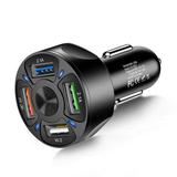 4-Port USB Fast Car Charger QC3.0 Fast Charging Car Charger Adapter 4 Multi Port Cigarette Lighter USB Charger Car Phone Charger Compatible with iPhone/Android/Samsung Galaxy S10 S9 Plus and More