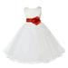 Ekidsbridal Ivory Satin Tulle Rattail Edge Flower Girl Dress Junior Pageant Bridesmaid for Wedding Formal Evening Gown 829S 12