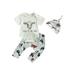 Mubineo 3Pcs Baby Going Home Outfits Short Sleeve Cow Print Romper + Pants + Top Knot Hat Set