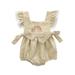 Rovga Baby Girl Bodysuits Toddler Clothes Spring Summer Fall Soft Linen Dresses Clothes Ruffle Sleeveless Jumpsuit
