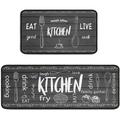 Eat Good Kitchen Rugs Set 2Pcs Non-Slip Kitchen Floor Rugs and Mats Cushioned Kitchen Runner Rug Comfort Soft Standing Area Mat Carpets Farmhouse Doormat 17 x48 +17 x30