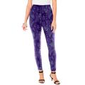 Plus Size Women's Ankle-Length Essential Stretch Legging by Roaman's in Purple Medallion Floral (Size 6X) Activewear Workout Yoga Pants