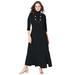 Plus Size Women's Mockneck Slit Maxi Dress by Jessica London in Black (Size 26 W)