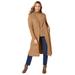 Plus Size Women's Cashmere Collared Duster by Jessica London in Brown Maple (Size S)