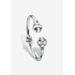 Women's Baguette-Cut White Crystal Ball Silvertone Hinged Cuff Bracelet 8" by PalmBeach Jewelry in Silver