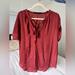 Zara Tops | Burnt Red Zara Silk Blouse | Color: Red | Size: S