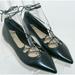 Michael Kors Shoes | Michael Kors Tabby Black Leather Pointed Toe Ballerina Ankle Strap Flats 7m | Color: Black | Size: 7