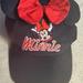 Disney Accessories | Disney Minnie Mouse Black Ears Red Bow Adjustable Cap Hat Size Girl's Kids | Color: Black | Size: Osg