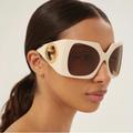 Gucci Accessories | New Gucci Gg1255s 002 White Nude Oversized Square Women Sunglasses Gucci | Color: Cream/White | Size: Os