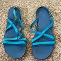 J. Crew Shoes | Blue Leather Sandals | Color: Blue | Size: 10