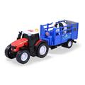 Dickie Toys - Massey Ferguson Spielzeug-Traktor mit Tieranhänger & Kuh - Spielzeugauto für den Bauernhof mit Licht & Sound (inkl. Batterien), für Kinder ab 3 Jahre, 26 cm