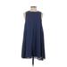 BCBGeneration Casual Dress - A-Line: Blue Solid Dresses - Women's Size Small