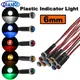 Mini voyant LED en plastique noir oxydé avec fil lampe de signalisation 6V 12V 24V 220V rouge