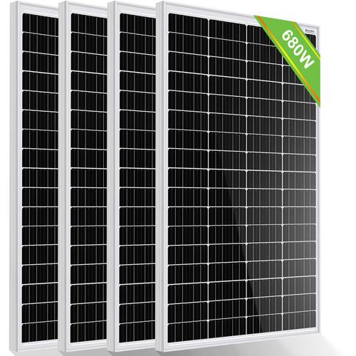 Eco-worthy – Solarpanel 12V 680W Monokristallines Solarmodul Netzteil für Wohnwagen, Wohnmobil,