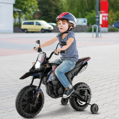 Costway Aprilia Licensed Kids Ride On Motorcycle with 2 Training Wheels-Navy