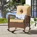 Bay Isle Home™ Outdoor Molly Rocking Rattan Wicker Chair w/ Cushions Wicker/Rattan in Brown | 38.2 H x 29.5 W x 36.8 D in | Wayfair