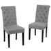 Red Barrel Studio® Tufted Linen Side Chair in Gray Wood/Upholstered/Fabric in Black/Brown/Green | 39.5 H x 18 W x 24 D in | Wayfair