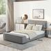 Full Size Upholstery Platform Bed with Storage Headboard and Footboard