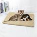 Cat and Dog Self Heating Pad Pet Self-Warming Convertible Cuddle Bed Electric-Free Quilted Cat Heating Mat Indoor Machine Washable Thermal Dog Blanket Brown 24 x 18