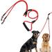 Innens Retractable Double Dog Leash No Tangle 360Â° Swivel Dual Dog Walking Leash with Foam Soft Handle Heavy Duty Dual Leash for Large Dogs (Red L)