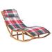 vidaXL Patio Lounge Chair Rocking Sunlounger with Cushion Sunbed Solid Teak - 23.6" x 70.9" x 28.7"