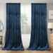 Lapalife Blackout Velvet Curtains Scroll Floral Pattern Rod Pocket Thermal Insulated Velvet Curtain Drapes for Living Room 2 Panels 52 x 108 Nightfall Navy