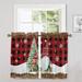 Avamo Christmas Window Treatments Kitchen Valance Short Curtain Xmas Window Drapes Slot Top Window Curtain Cafe Tier I 2pc-Tier Curtain: W:52 x H:54