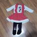 Disney Dresses | 3 Pc Set Disney Baby Minnie Mouse Red Overall Dress Tights Nwot 0/3 Months Girl | Color: Black/Red | Size: 0-3mb