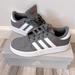 Adidas Shoes | Adidas Leather Breaknet K Sneakers In Size 4 Kids - Gently Worn | Color: Gray/White | Size: 4bb