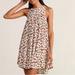 Free People Dresses | Free People Daisy Shirred Baby Doll Dress Size 0 Brown Green White Floral Retro | Color: Brown/White | Size: 0
