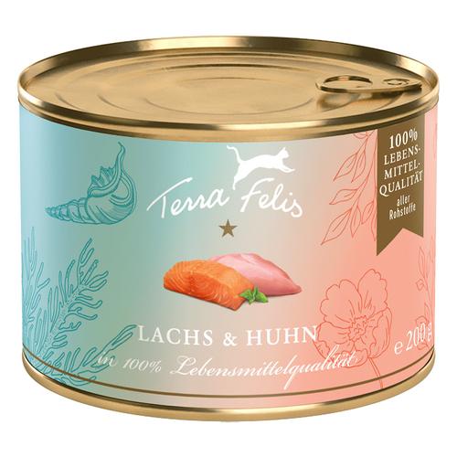 12x 200g Terra Felis Lachs & Huhn Katzenfutter nass