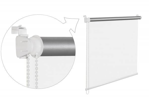 Thermorollo Verdunklungsrollo 120x200 cm weiss Fensterrollo mit Thermobeschichtung 100% Abdunklung i Image