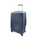 House Of Leather Hard Case Suitcases 8 Wheeled Expandable PP Luggage Travel Bags Miyazaki (Navy, Medium | 66x45x26/5cm/ 3.70KG, 67+13L)